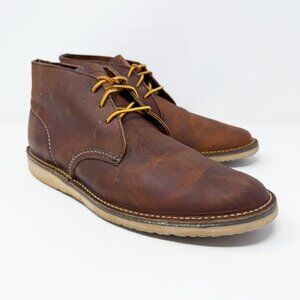Red Wing Brown Oiled Leather Chukka Boots Men's Size 10.5 Lace Up Made in USA